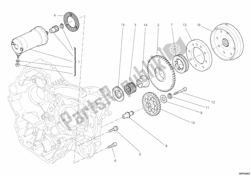 Alle onderdelen voor de Start De Motor van de Ducati Hypermotard 796 USA 2011